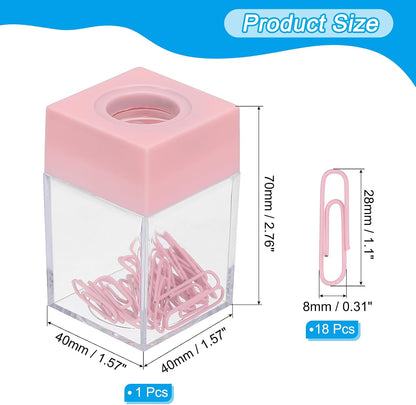 Magnetic Paper Clip Holder Dispenser, Large Capacity Paper Clip Organizers with Magnetic Top for Desk Supplies, Office, Classroom, Home, Purple