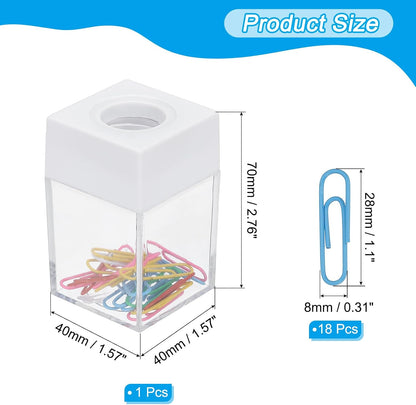 Magnetic Paper Clip Holder Dispenser, Large Capacity Paper Clip Organizers with Magnetic Top for Desk Supplies, Office, Classroom, Home, Purple