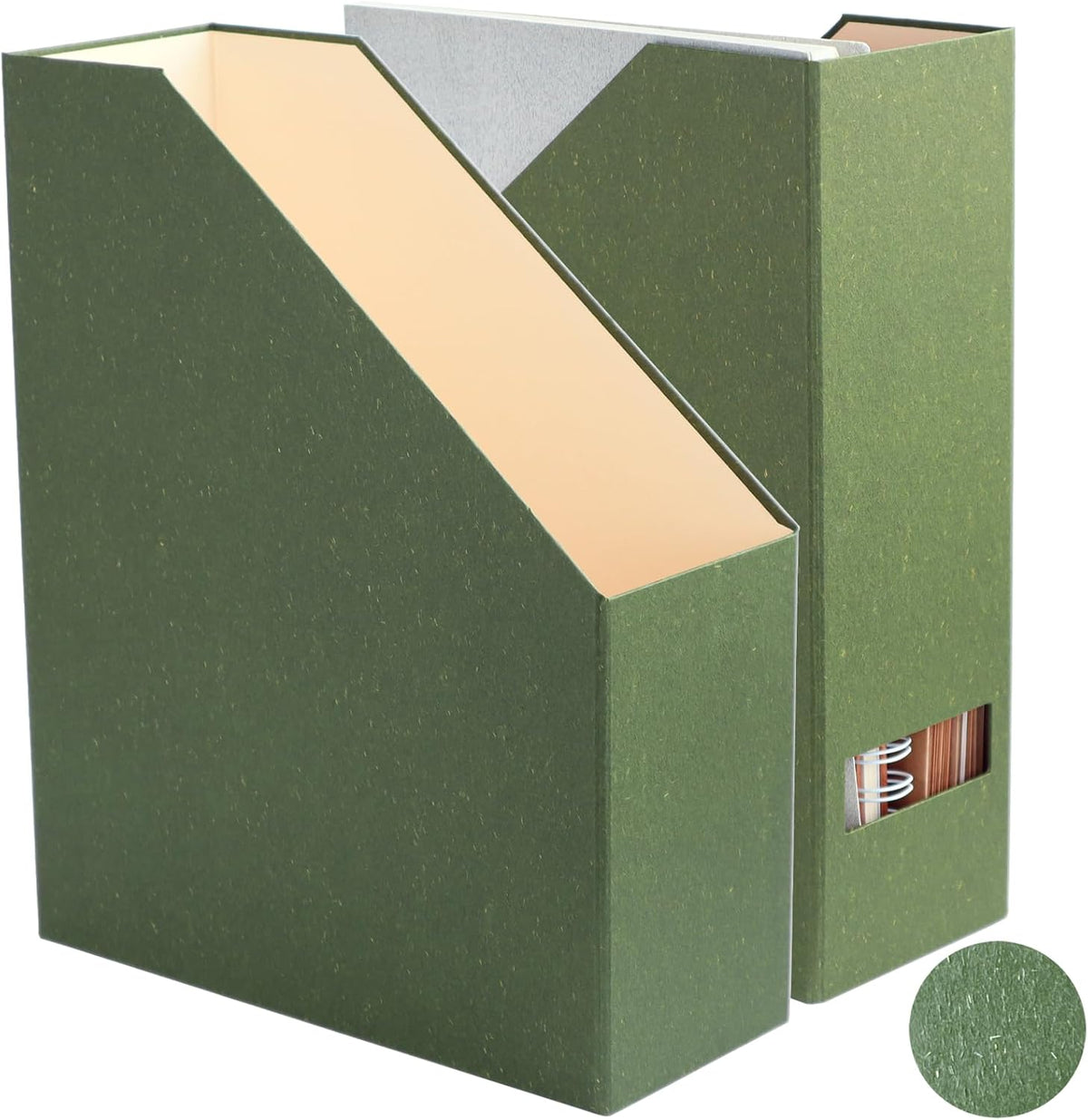 Magazine Holder - File Holder and Desk Organizer, Paperboard Book Organizer and Storage Box for Documents, Magazine Holder Rack for Classroom, Home, and Office (Leaf Green)