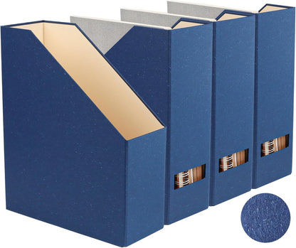 Magazine Holder - File Holder and Desk Organizer, Paperboard Book Organizer and Storage Box for Documents, Magazine Holder Rack for Classroom, Home, and Office (Leaf Green)