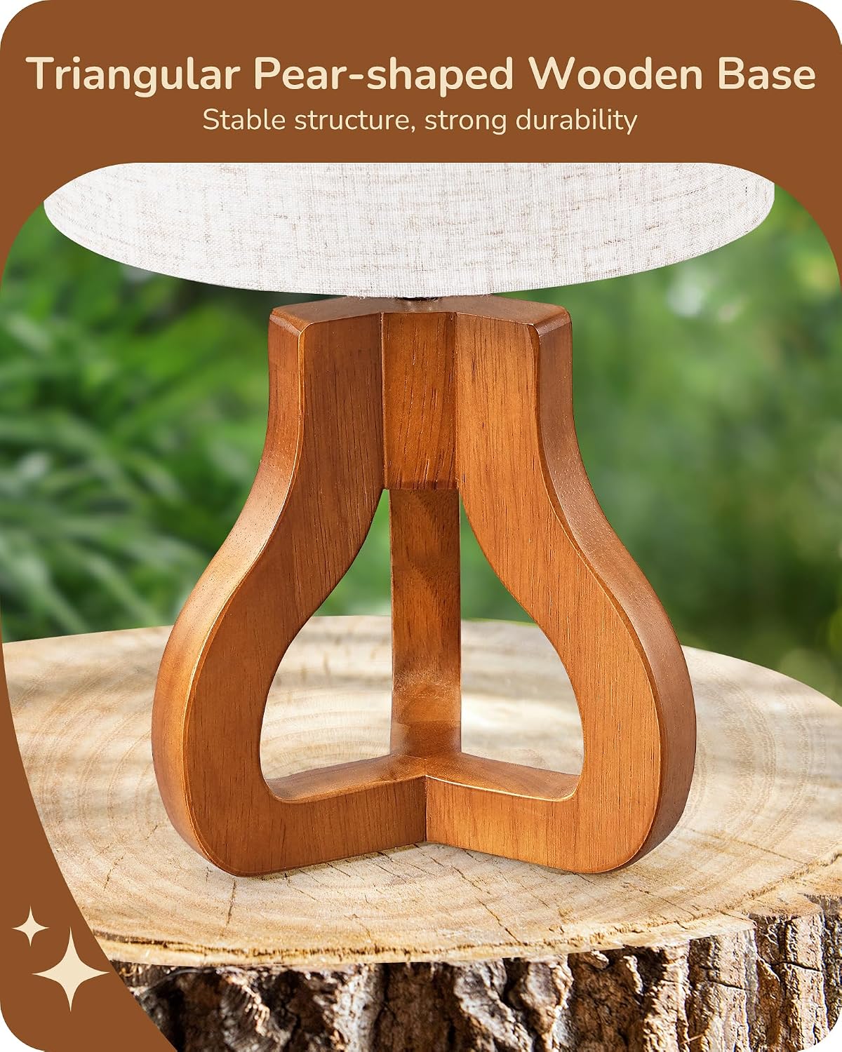 Small Table Lamp, Rose Wood Base, Handwoven Paper Rope Shade, E26