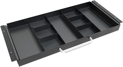 Under Desk Slide out Pencil Drawer with Space Divider Design for Storing Pencil and Office Accessories, Underdesk Pull out Tray Organizer Mounted for Sit Stand Workstation