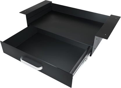 Under Desk Slide out Pencil Drawer with Space Divider Design for Storing Pencil and Office Accessories, Underdesk Pull out Tray Organizer Mounted for Sit Stand Workstation