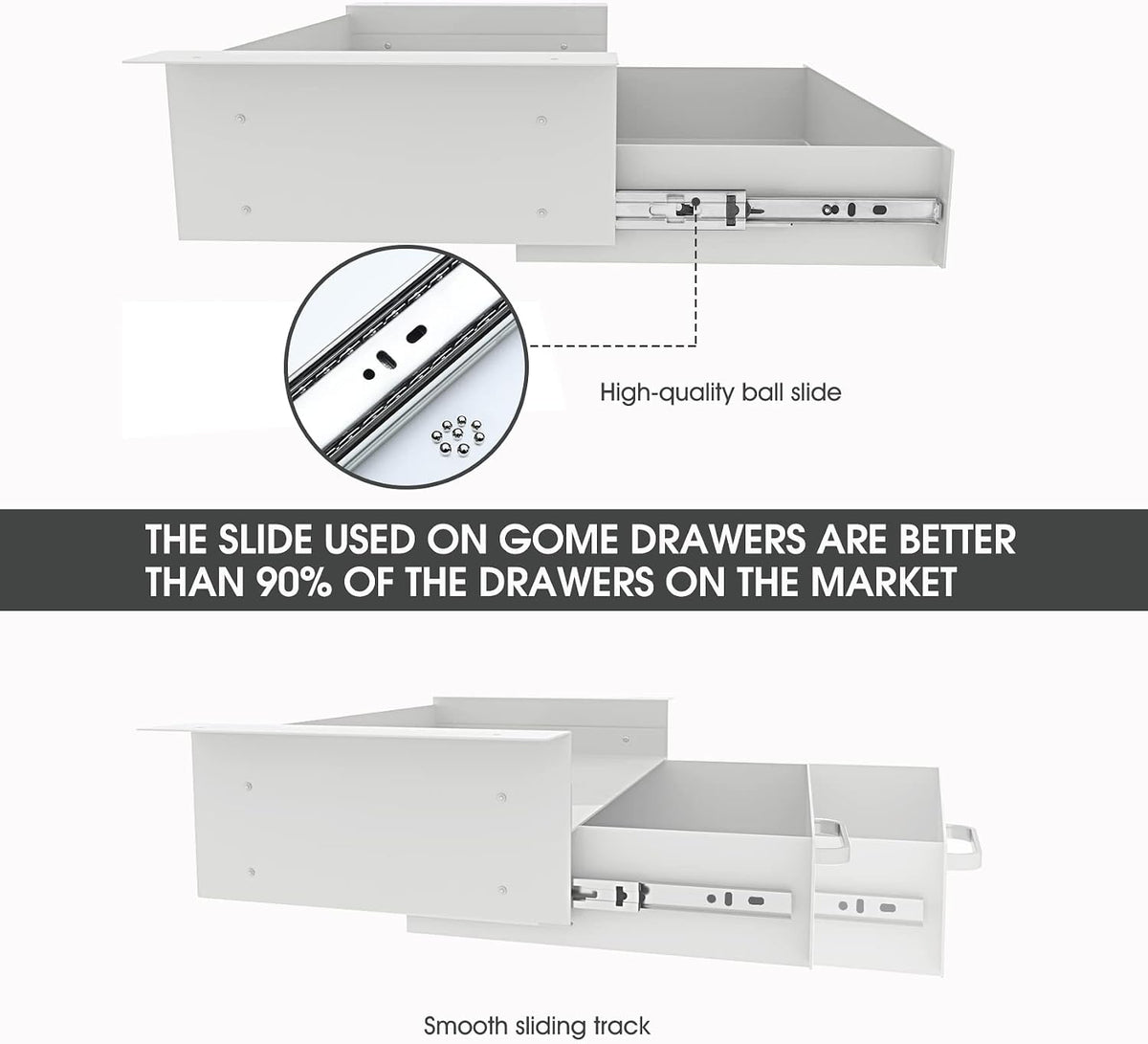 Under Desk Slide out Pencil Drawer with Space Divider Design for Storing Pencil and Office Accessories, Underdesk Pull out Tray Organizer Mounted for Sit Stand Workstation