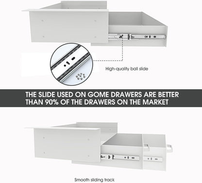 Under Desk Slide out Pencil Drawer with Space Divider Design for Storing Pencil and Office Accessories, Underdesk Pull out Tray Organizer Mounted for Sit Stand Workstation