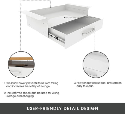 Under Desk Slide out Pencil Drawer with Space Divider Design for Storing Pencil and Office Accessories, Underdesk Pull out Tray Organizer Mounted for Sit Stand Workstation