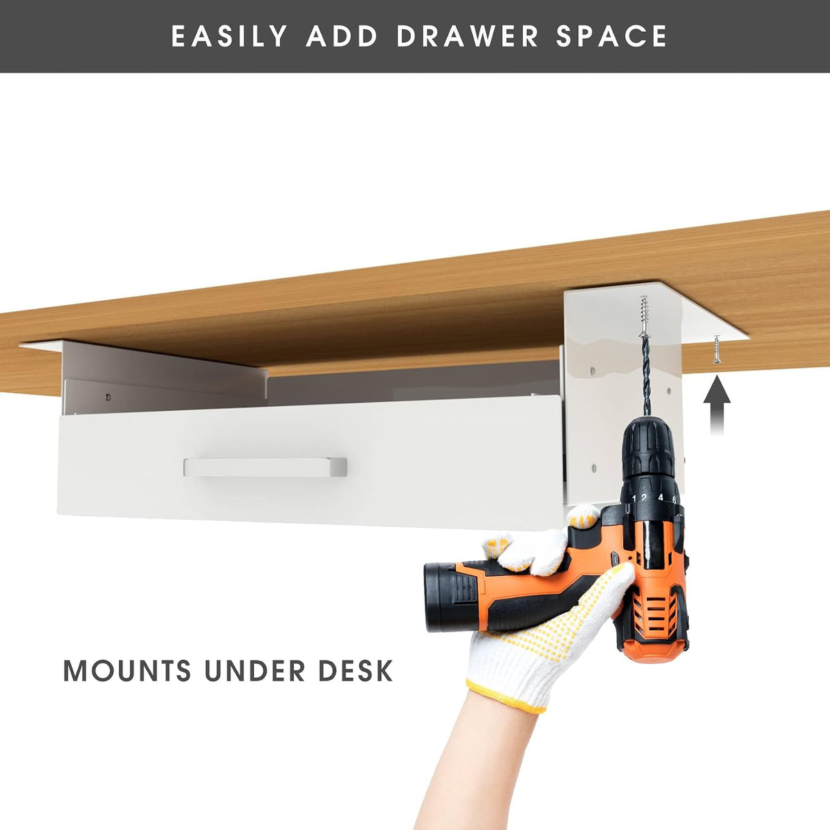Under Desk Slide out Pencil Drawer with Space Divider Design for Storing Pencil and Office Accessories, Underdesk Pull out Tray Organizer Mounted for Sit Stand Workstation