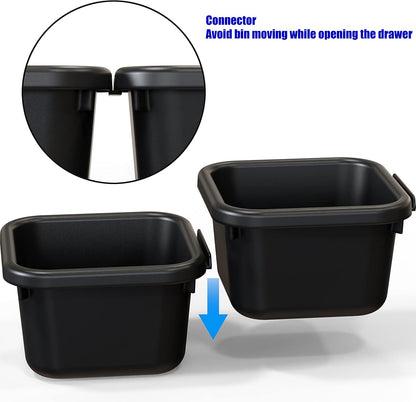 Interlocking Desk Drawer Bins Organizer, 10 Packs, Black