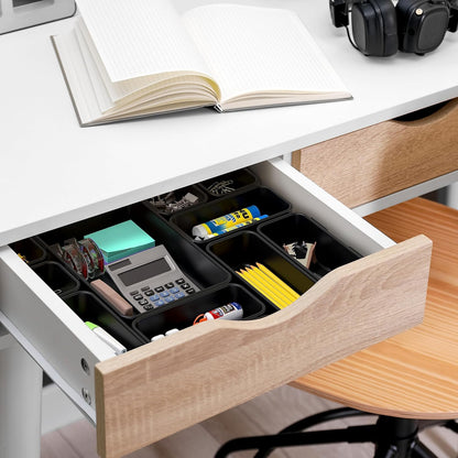 Interlocking Desk Drawer Bins Organizer, 10 Packs, Black