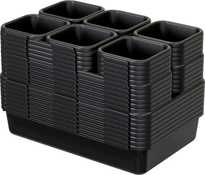 Interlocking Desk Drawer Bins Organizer, 10 Packs, Black