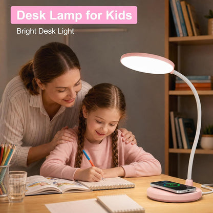 Wireless Charging Desk Lamp for Home Office, 800LM, CRI95+, Black