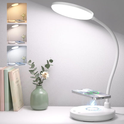 Wireless Charging Desk Lamp for Home Office, 800LM, CRI95+, Black