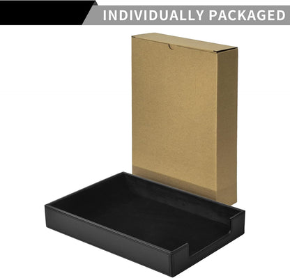 PU Leather Letter Tray - Load Documents Trays Front for Office Desktop Organizer - Desk Magazine, File, A4 Paper Holder - Paper Document File Holder Drak Brown (Drak Brown, A4-Tray)
