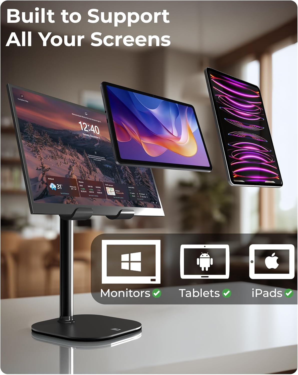 COOPER TabHolder Tablet Holder, iPad Stand for Desk, Portable Monitor Stand