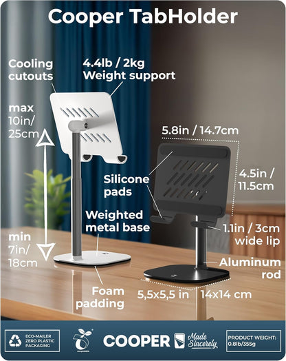 COOPER TabHolder Tablet Holder, iPad Stand for Desk, Portable Monitor Stand