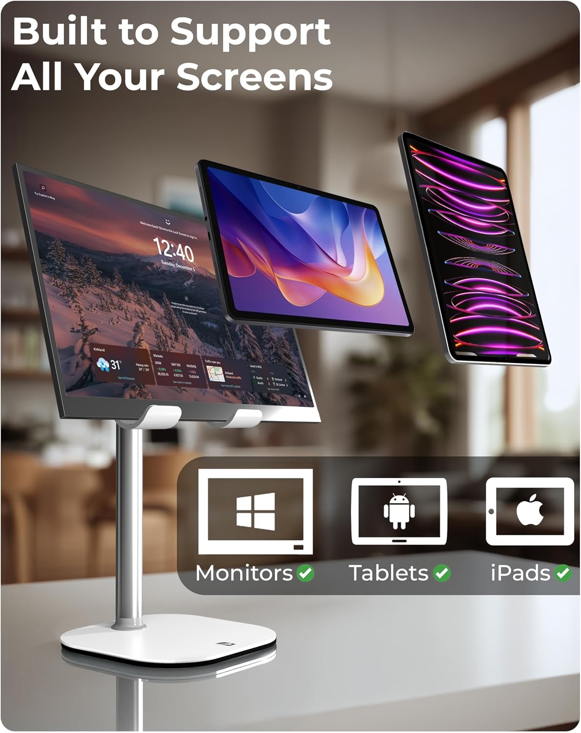 COOPER TabHolder Tablet Holder, iPad Stand for Desk, Portable Monitor Stand