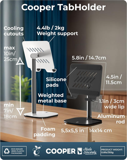 COOPER TabHolder Tablet Holder, iPad Stand for Desk, Portable Monitor Stand