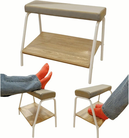 Double Step Footrest Under Desk Versatile Foot Stool Ottoman for Comfortable Desk Work Office Life (Black)