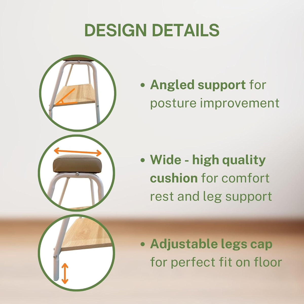 Double Step Footrest Under Desk Versatile Foot Stool Ottoman for Comfortable Desk Work Office Life (Black)