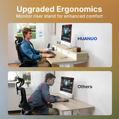 48″ x 24″ Electric Standing Desk with 2 Drawers, C-Clamp Mount Compatible, Height Adjustable Computer Desk, Home Office Stand Up Desk with 4 Preset Heights & 2 Hooks, Black