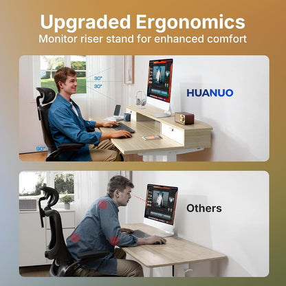 48″ x 24″ Electric Standing Desk with 2 Drawers, C-Clamp Mount Compatible, Height Adjustable Computer Desk, Home Office Stand Up Desk with 4 Preset Heights & 2 Hooks, Black