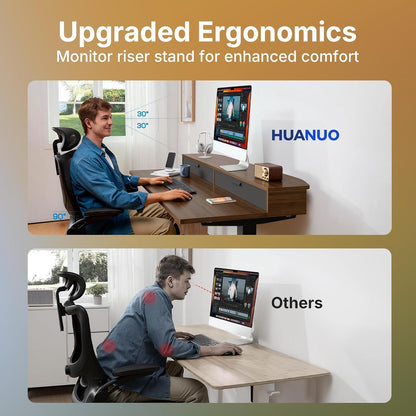 48″ x 24″ Electric Standing Desk with 2 Drawers, C-Clamp Mount Compatible, Height Adjustable Computer Desk, Home Office Stand Up Desk with 4 Preset Heights & 2 Hooks, Black
