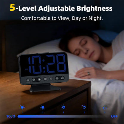 Alarm Clock for Bedroom Bedside: 2-Inch Large Numbers