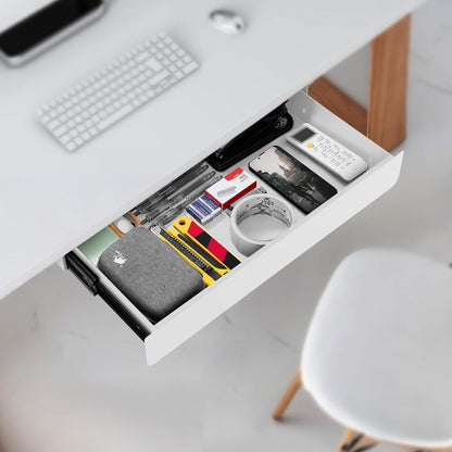 Under Desk Drawer Slide Out Large - Under Table Drawer 17.32" x 9.25", Pull-Out Storage Organizer With Cable Management For Home & Office