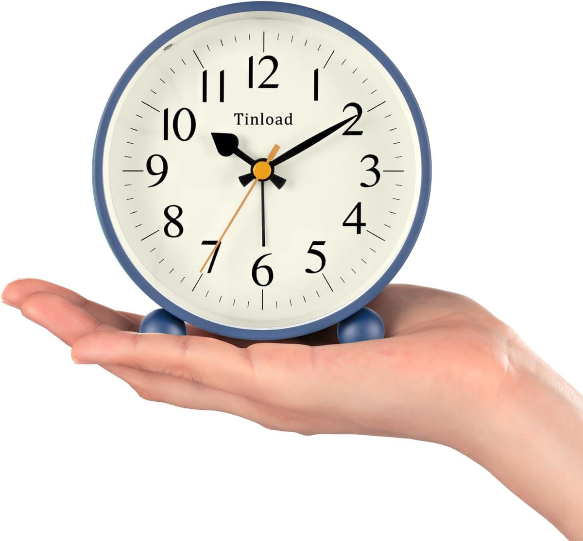 4.5" Vintage Retro Analog Alarm Clock, Super Silent Non Ticking Small Clock with Manual Light, Snooze, Battery Operated, for Living Room, Bedroom, Bedside, Desk(Green)