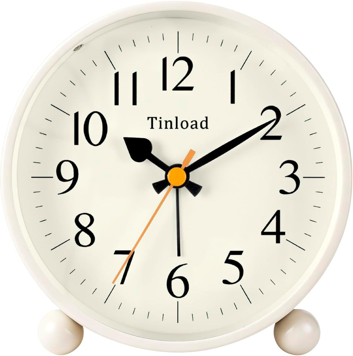 4.5" Vintage Retro Analog Alarm Clock, Super Silent Non Ticking Small Clock with Manual Light, Snooze, Battery Operated, for Living Room, Bedroom, Bedside, Desk(Green)