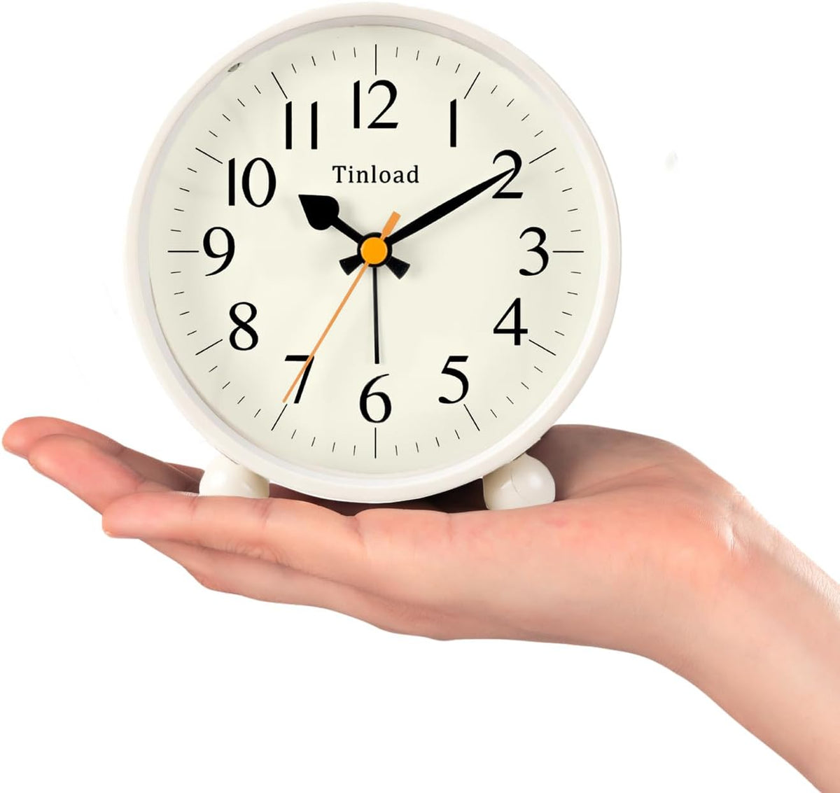 4.5" Vintage Retro Analog Alarm Clock, Super Silent Non Ticking Small Clock with Manual Light, Snooze, Battery Operated, for Living Room, Bedroom, Bedside, Desk(Green)