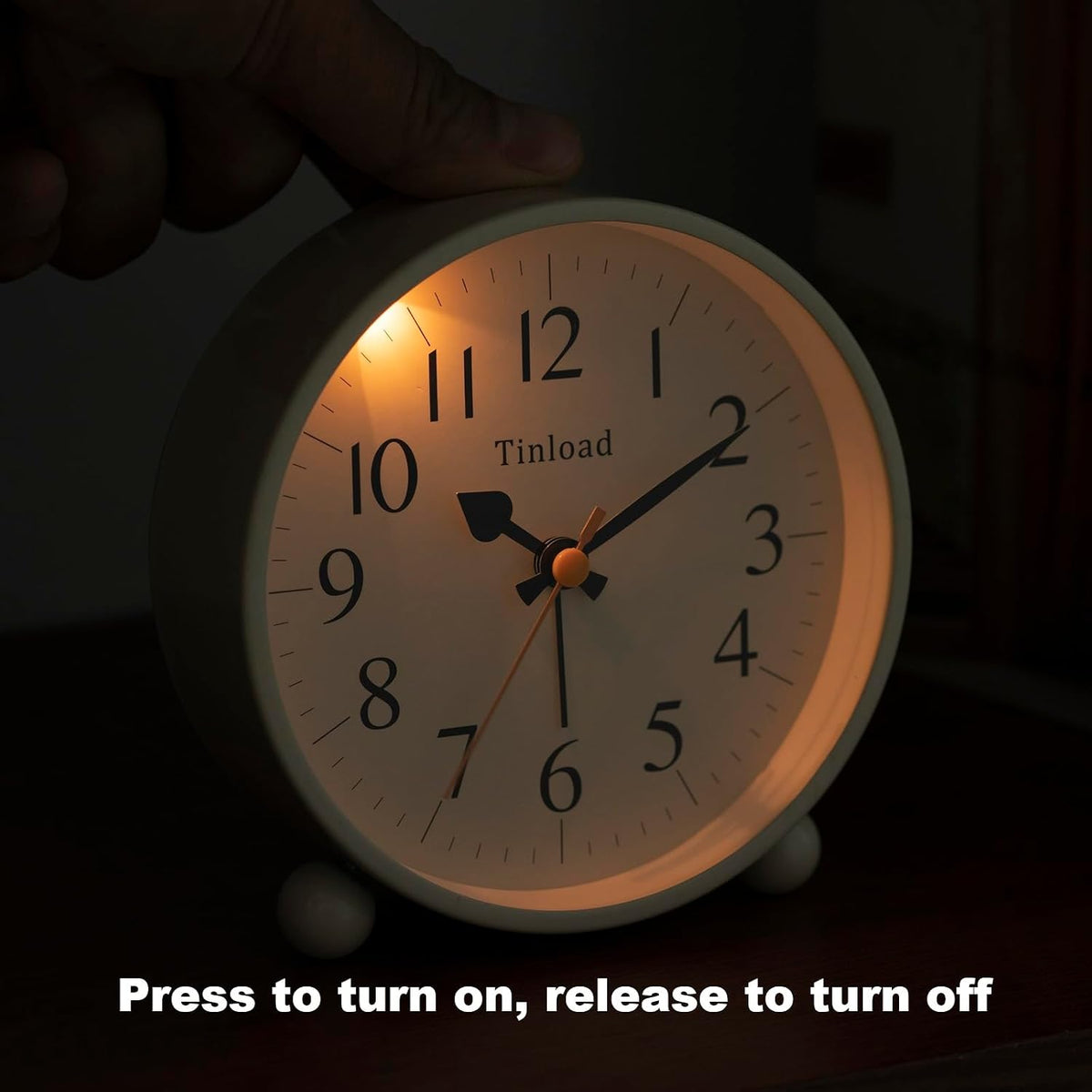 4.5" Vintage Retro Analog Alarm Clock, Super Silent Non Ticking Small Clock with Manual Light, Snooze, Battery Operated, for Living Room, Bedroom, Bedside, Desk(Green)