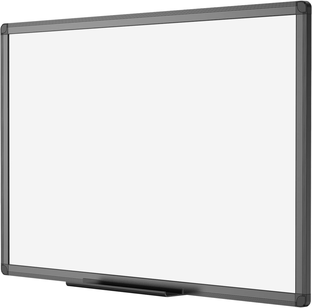Magnetic Dry Erase White Board, 36 X 24 Inches, Black Aluminium Frame