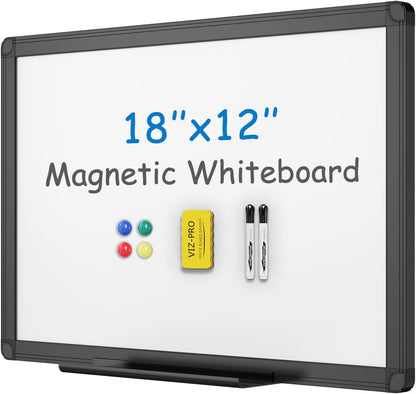 Magnetic Dry Erase White Board, 36 X 24 Inches, Black Aluminium Frame