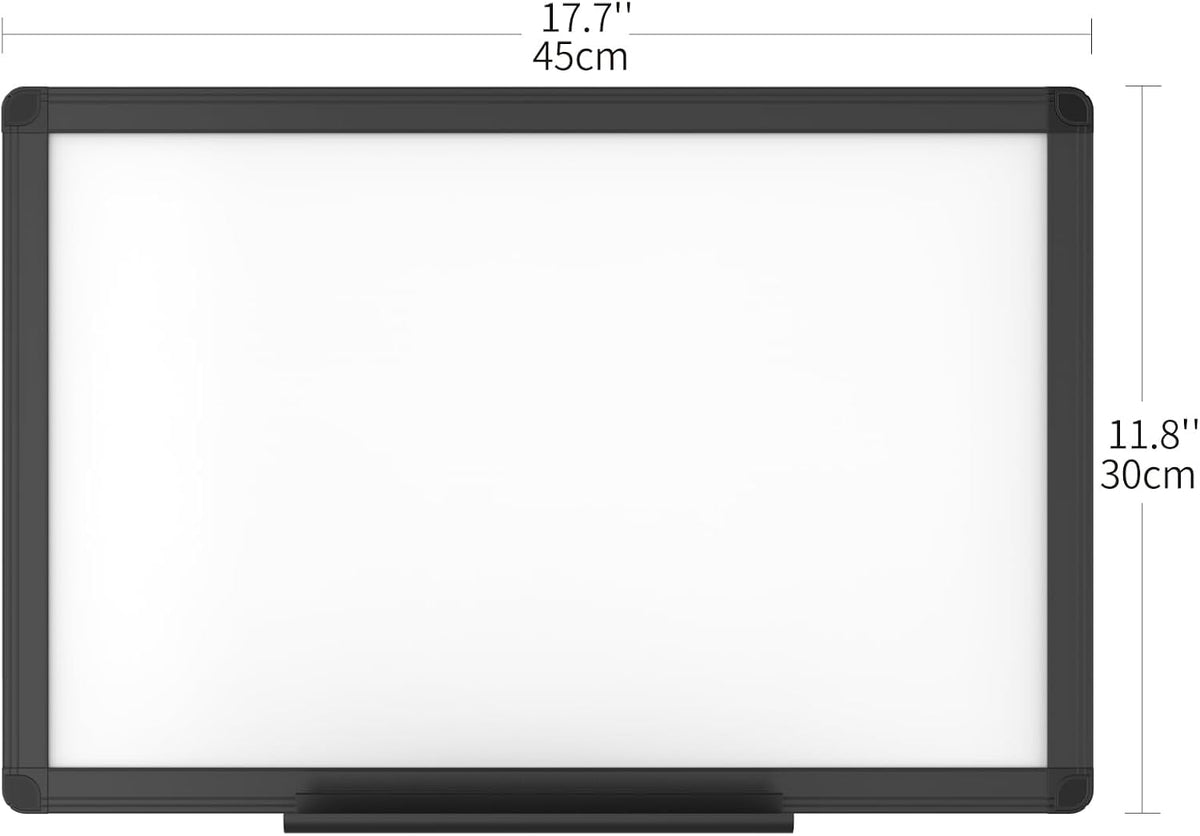 Magnetic Dry Erase White Board, 36 X 24 Inches, Black Aluminium Frame