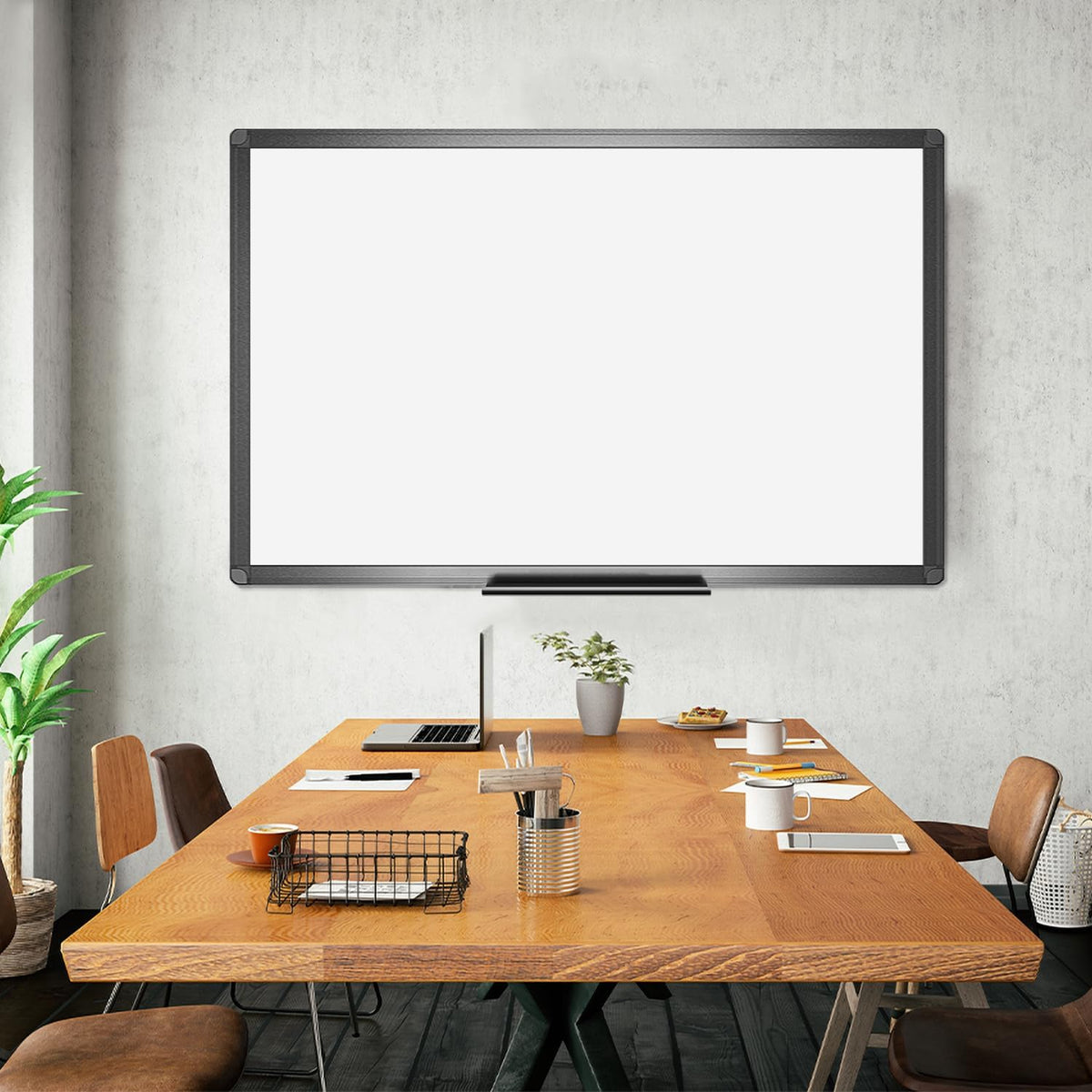 Magnetic Dry Erase White Board, 36 X 24 Inches, Black Aluminium Frame