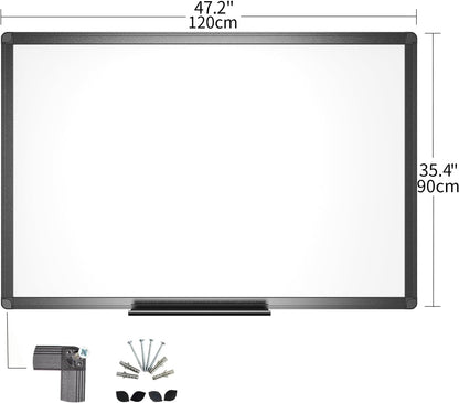 Magnetic Dry Erase White Board, 36 X 24 Inches, Black Aluminium Frame