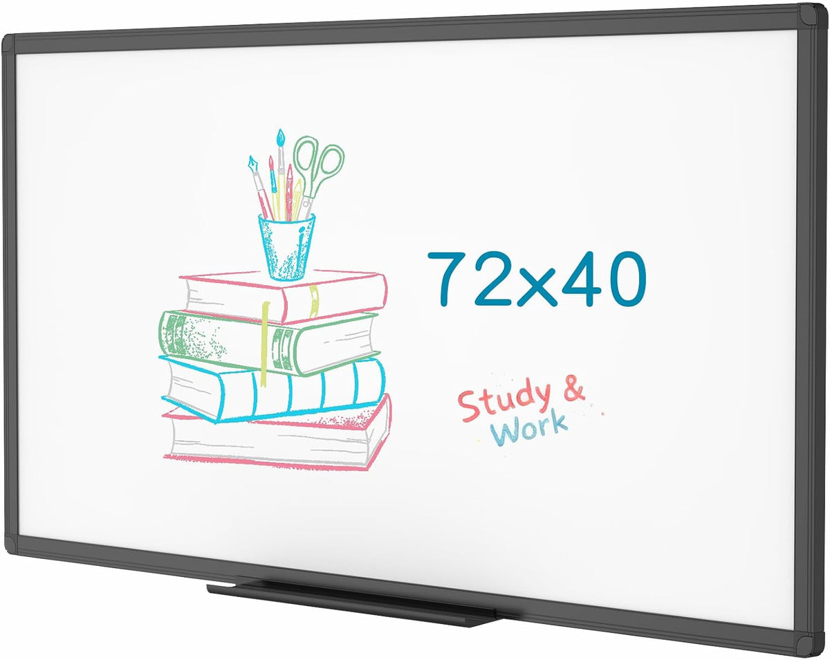 Magnetic Dry Erase White Board, 36 X 24 Inches, Black Aluminium Frame