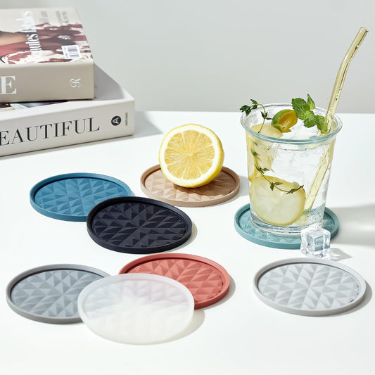 Silicone Drink Coasters Set of 2, Coaster for Desk Office