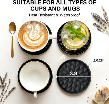 Silicone Drink Coasters Set of 2, Coaster for Desk Office