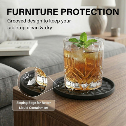 Silicone Drink Coasters Set of 2, Coaster for Desk Office