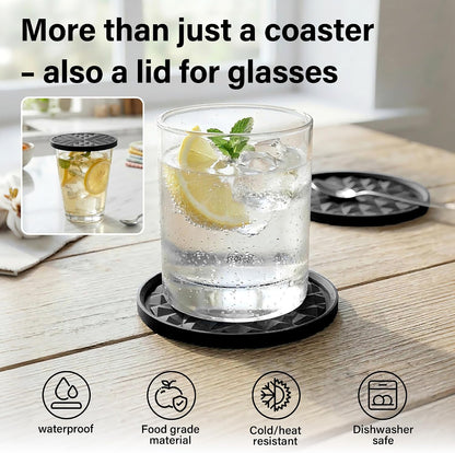 Silicone Drink Coasters Set of 2, Coaster for Desk Office