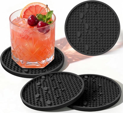 Silicone Drink Coasters Set of 2, Coaster for Desk Office