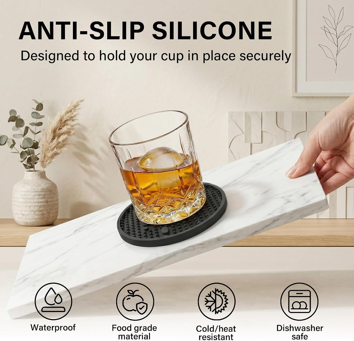 Silicone Drink Coasters Set of 2, Coaster for Desk Office