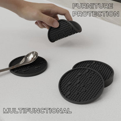 Silicone Drink Coasters Set of 2, Coaster for Desk Office