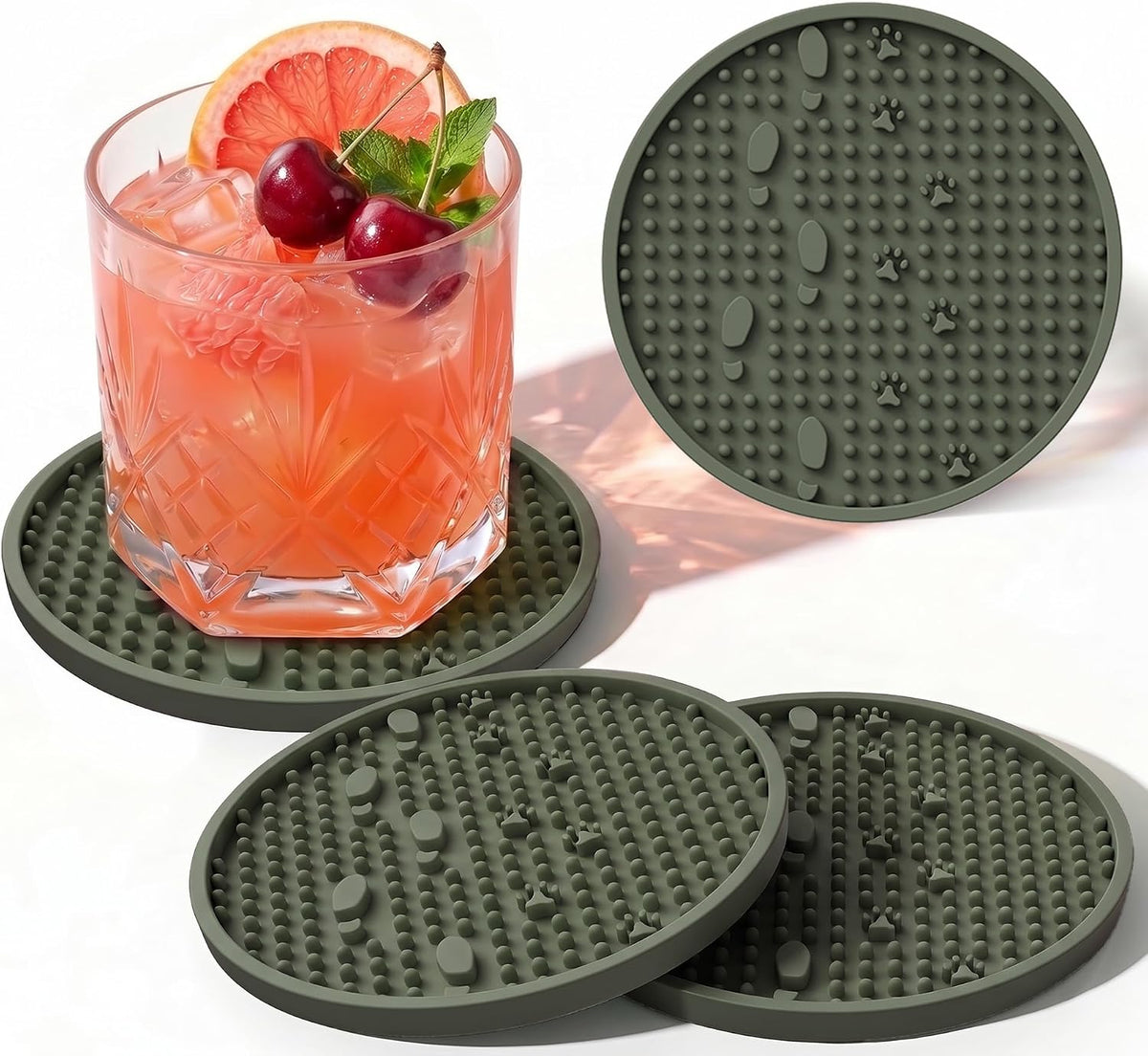 Silicone Drink Coasters Set of 2, Coaster for Desk Office