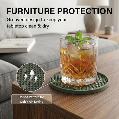 Silicone Drink Coasters Set of 2, Coaster for Desk Office