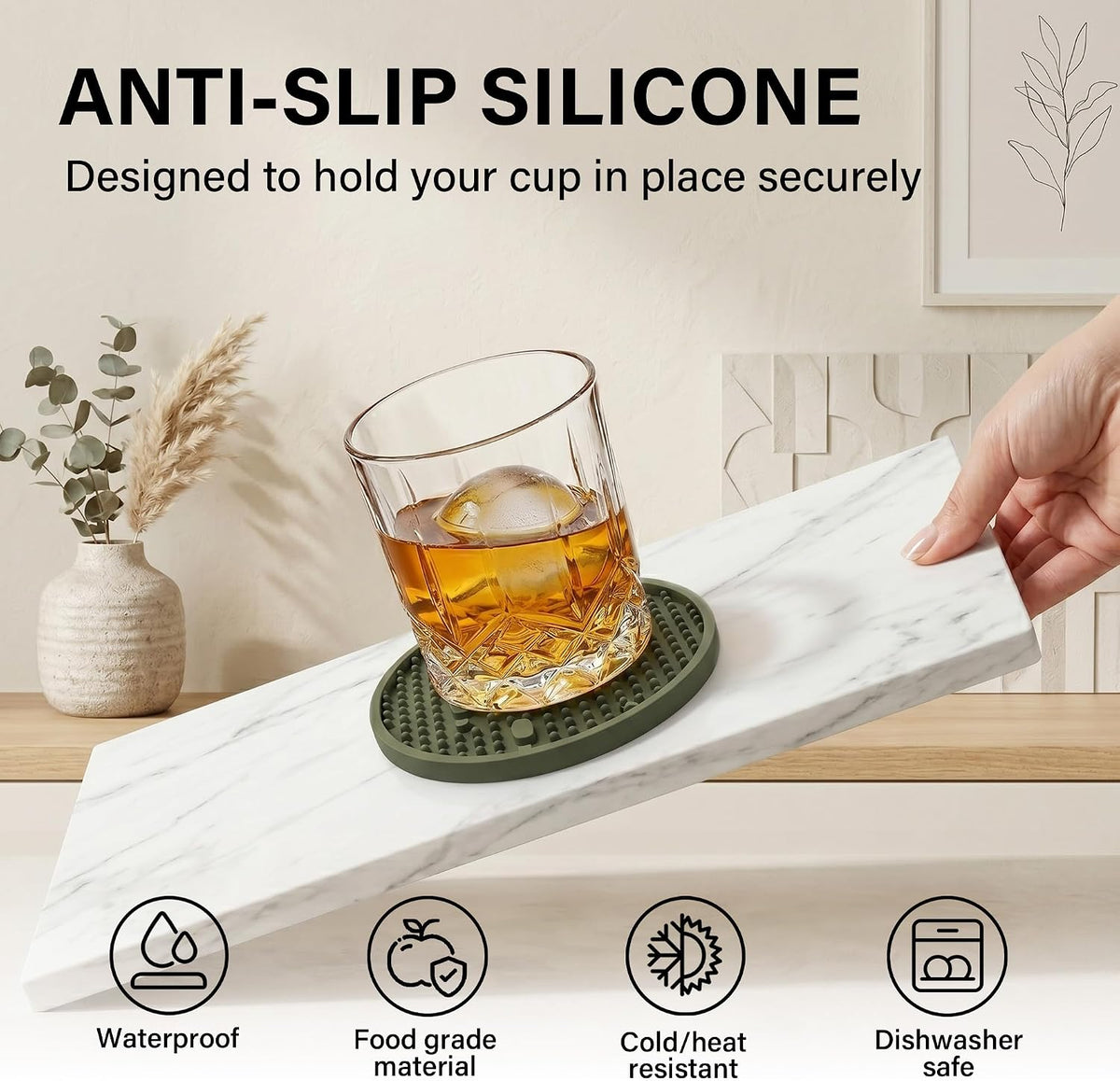 Silicone Drink Coasters Set of 2, Coaster for Desk Office