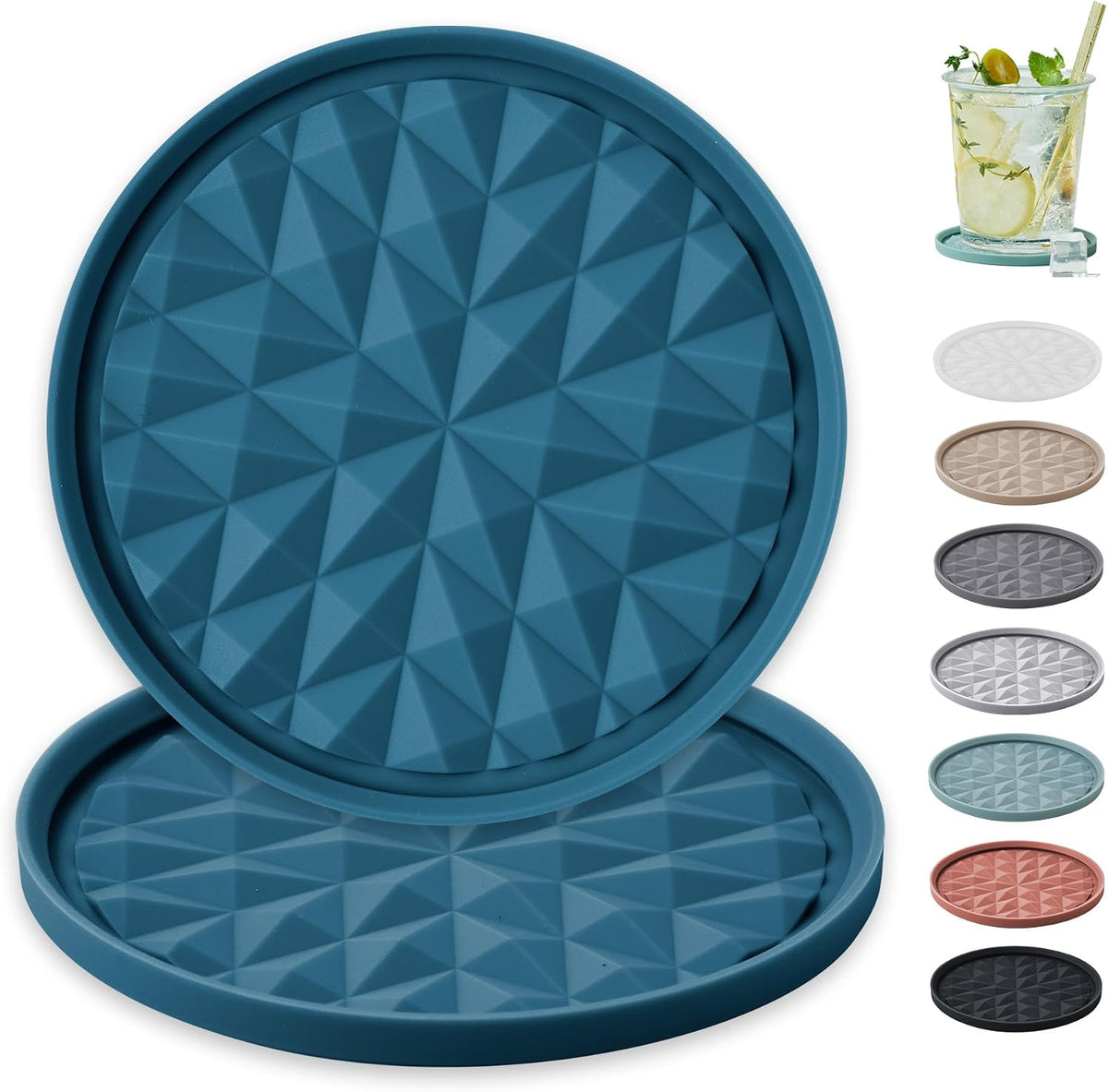 Silicone Drink Coasters Set of 2, Coaster for Desk Office