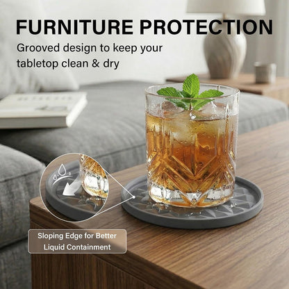 Silicone Drink Coasters Set of 2, Coaster for Desk Office